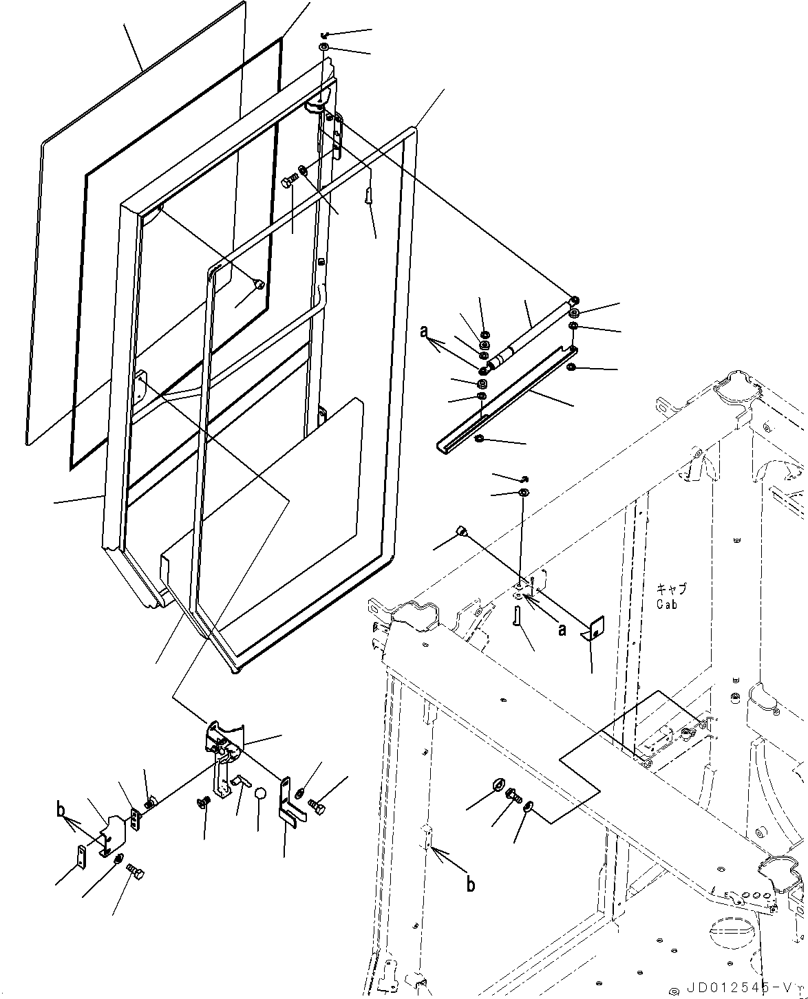 Wheel Loaders Komatsu / WA430-6 S/N 65562-UP (FOR KAL (Chassis only))(0000611C) / ROPS Cab, Door, R.H. (#65562-66038)(K001005 : K0210-034005)