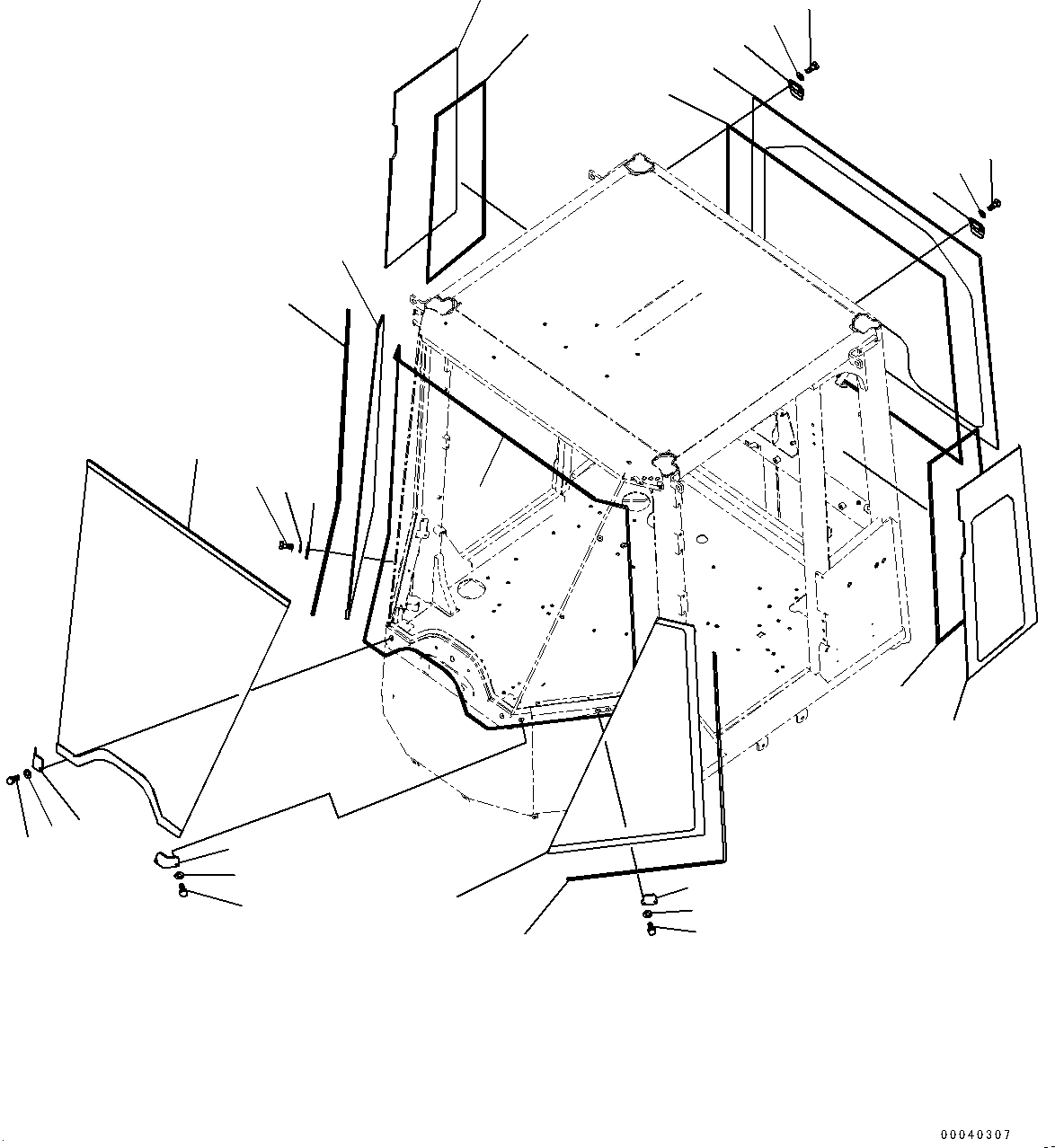 Wheel Loaders Komatsu / WA430-6 S/N 65562-UP (FOR KAL (Chassis only))(0000611C) / ROPS Cab, Glass Window (#65562-66038)(K003007 : K0210-033007)