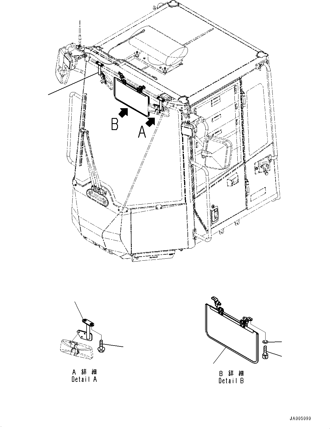 Wheel Loaders Komatsu / WA430-6 S/N 65562-UP (FOR KAL (Chassis only))(0000611C) / ROPS Cab, Sunvisor (#66039-)(K004010 : K0210-074010)