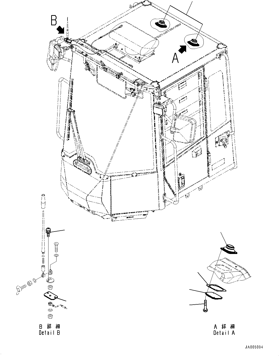 Wheel Loaders Komatsu / WA430-6 S/N 65562-UP (FOR KAL (Chassis only))(0000611C) / ROPS Cab, Rubber Antenna Mounting and Speaker (#65562-66038)(K001011 : K0210-034011)