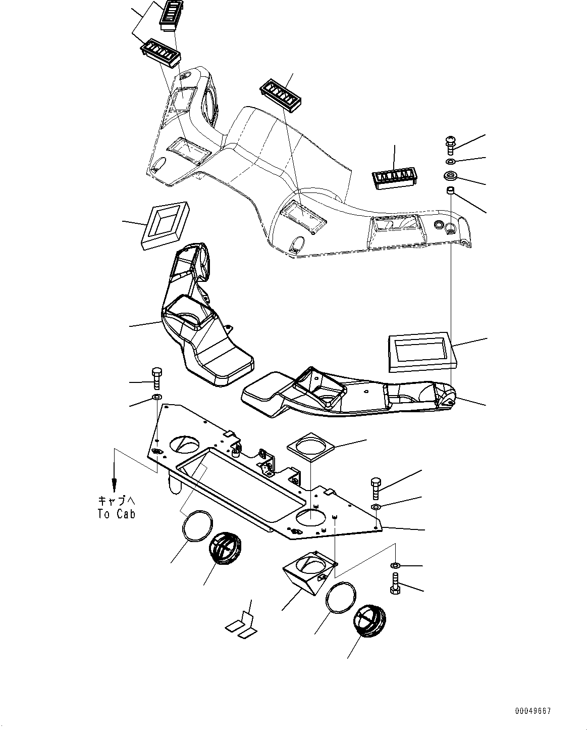 Wheel Loaders Komatsu / WA430-6 S/N 65562-UP (FOR KAL (Chassis only))(0000611C) / ROPS Cab, Air Conditioner and Heater, Duct (#66039-)(K004018 : K0210-074018)