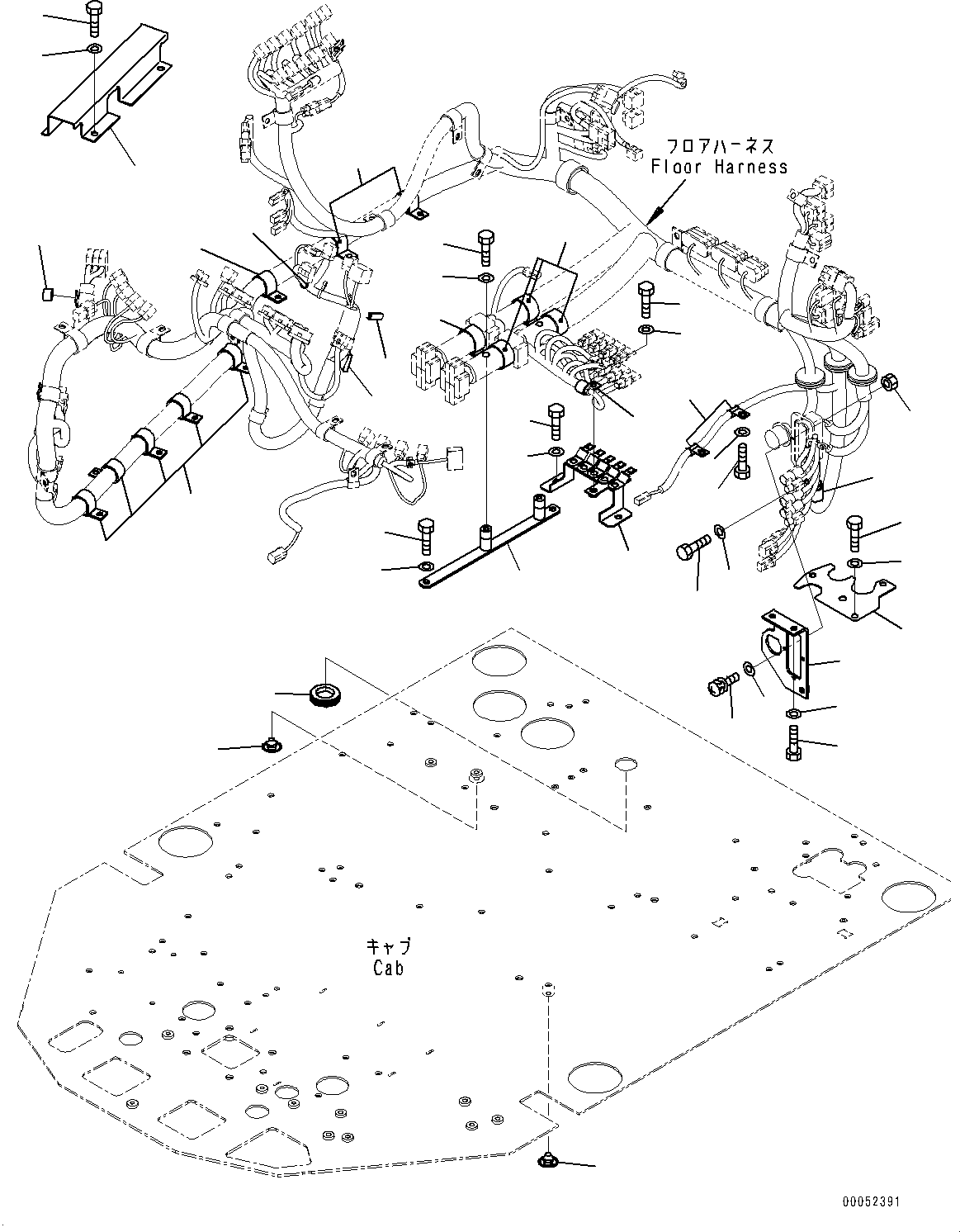Wheel Loaders Komatsu / WA430-6 S/N 65562-UP (FOR KAL (Chassis only))(0000611C) / ROPS Cab, Floor, Wiring Harness (1/2) (#65562-66038)(K001039 : K0210-034037)