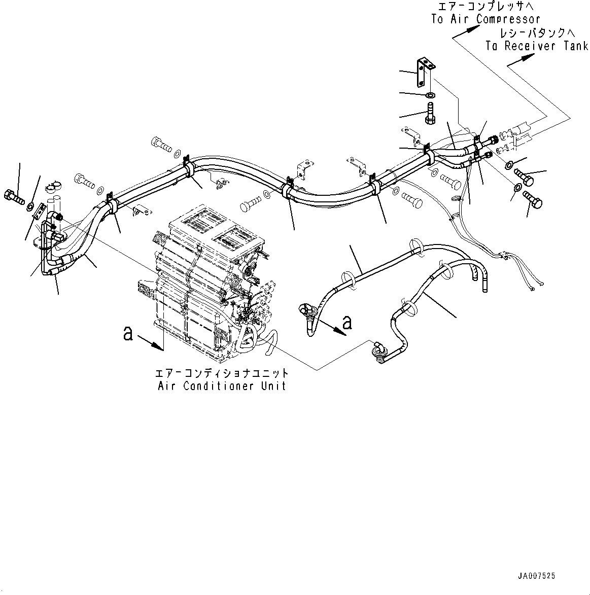 Wheel Loaders Komatsu / WA430-6 S/N 65562-UP (FOR KAL (Chassis only))(0000611C) / ROPS Cab, Window Washer Hose (#65562-66038)(K003044 : K0210-033042)