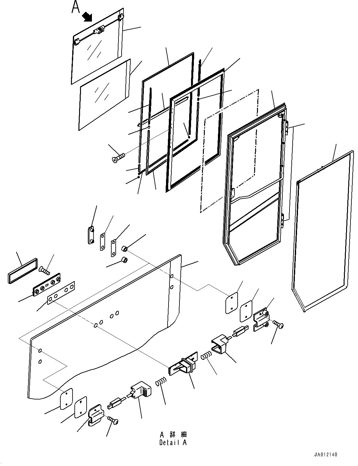 Wheel Loaders Komatsu / WA430-6 S/N 65562-UP (FOR KAL (Chassis only))(0000611C) / ROPS Cab, Door, R.H. (#66039-)(K004005 : K0210-074005)