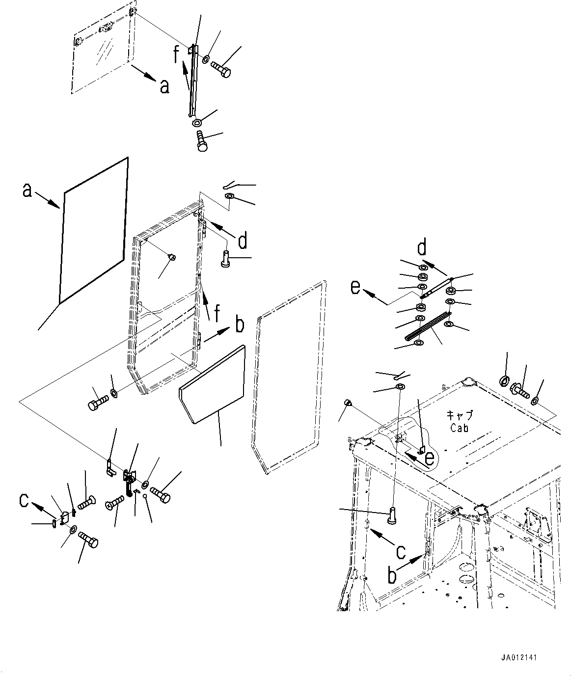 Wheel Loaders Komatsu / WA430-6 S/N 65562-UP (FOR KAL (Chassis only))(0000611C) / ROPS Cab, Door Lock, R.H. (#66039-)(K004006 : K0210-074006)