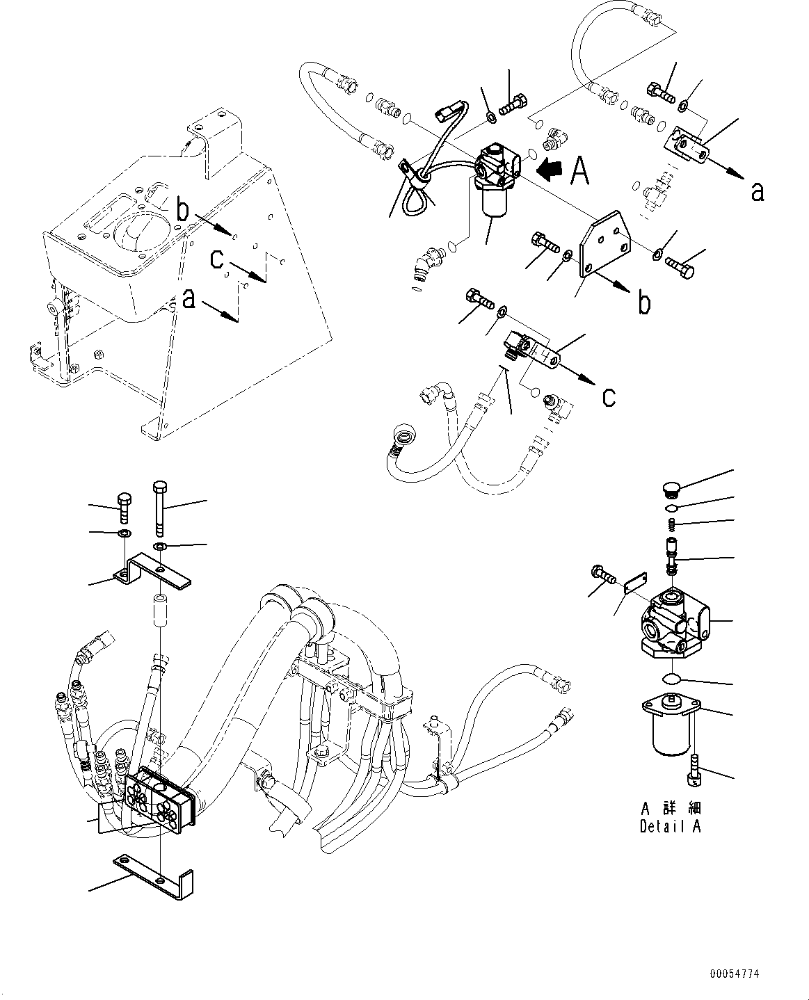 Wheel Loaders Komatsu / WA430-6 S/N 65562-UP (FOR KAL (Chassis only))(0000611C) / Loader Control Unit, PPC Valve Piping (2/3) (#65501-)(K008010 : K4202-027010)