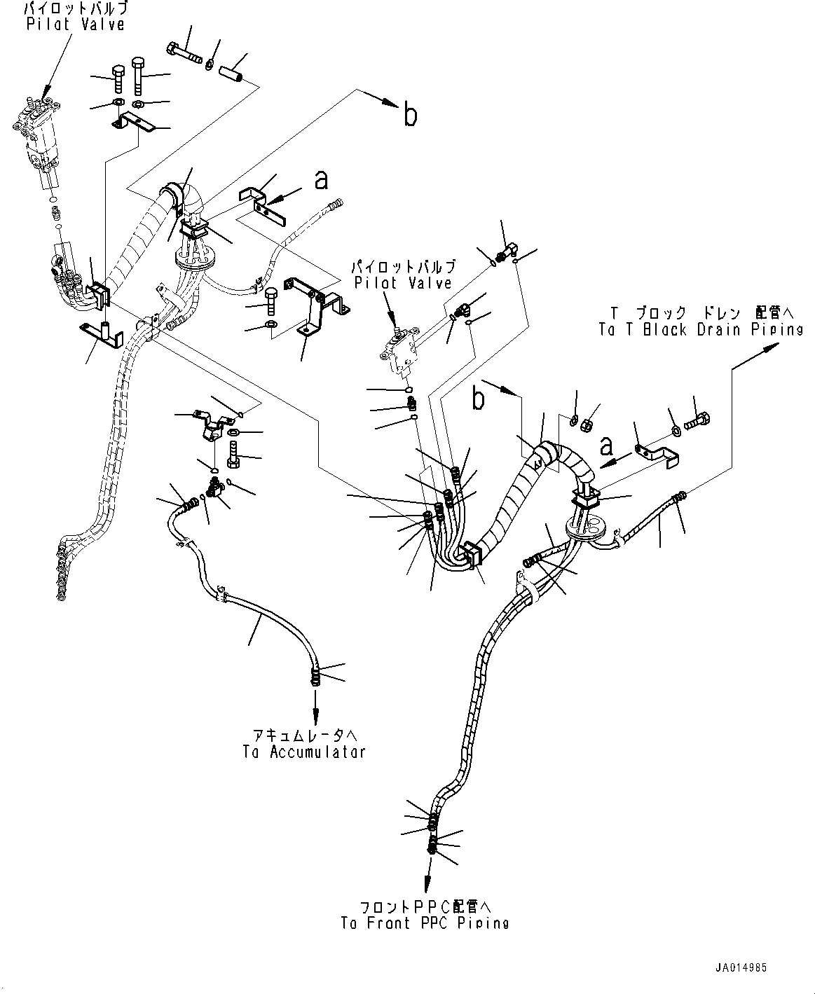 Wheel Loaders Komatsu / WA430-6 S/N 65562-UP (FOR KAL (Chassis only))(0000611C) / Loader Control Unit, PPC Valve Piping (2/2) (#65501-)(K009009 : K4202-028009)