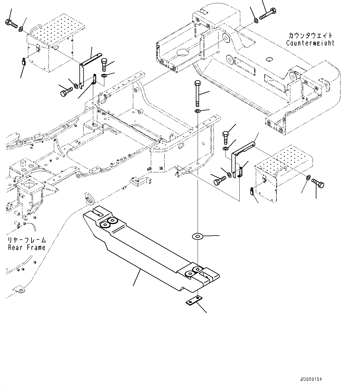 Wheel Loaders Komatsu / WA500-6 S/N 55425-UP (FOR KAL (Chassis only))(0000616C) / Counterweight, Additional Weight and Lock (#55479-)(M003002 : M4510-017002)