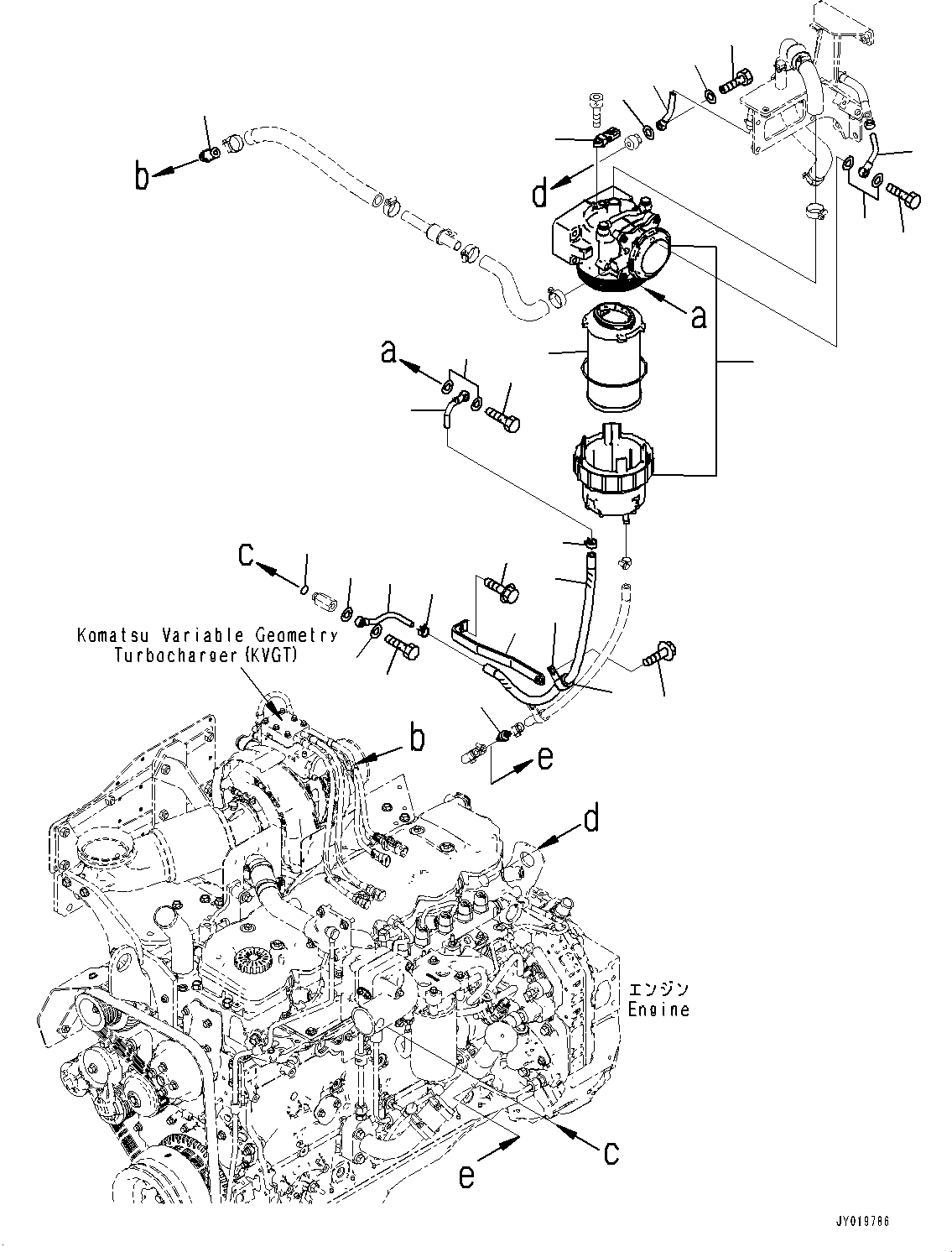 Engines Komatsu / SAA6D107E-2C S/N 26600007-UP (For WA380-7)(0000619C) / Exhaust Gas Re-circulation (EGR) Valve and Cooler (#26600007-)(A026001 : AER00-001001)