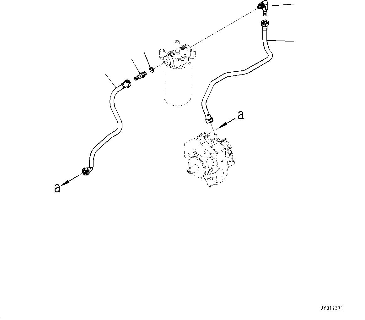 Engines Komatsu / SAA6D107E-2C S/N 26600007-UP (For WA380-7)(0000619C) / Fuel Filter Piping (#26600007-)(D002001 : AFF20-001001)