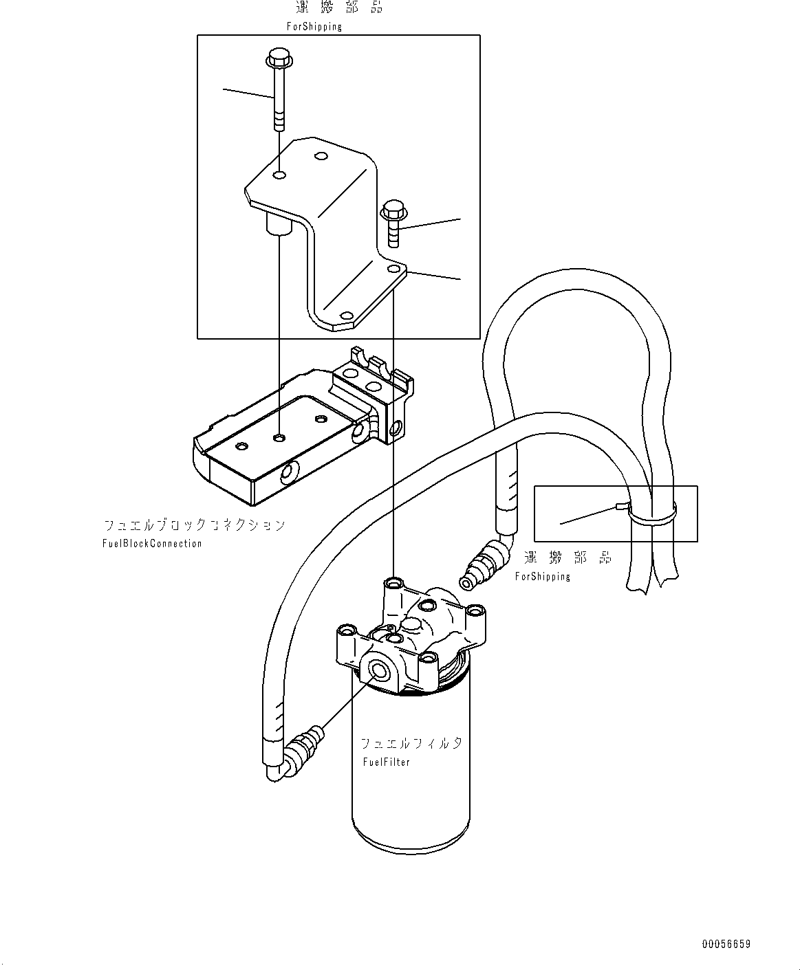 Engines Komatsu / SAA6D107E-1F S/N 537218-UP (For PC308USLC-3E0)(0000625C) / Fuel Filter Mounting, Shipping Parts (#26542558-)(D011001 : A4110-002001)