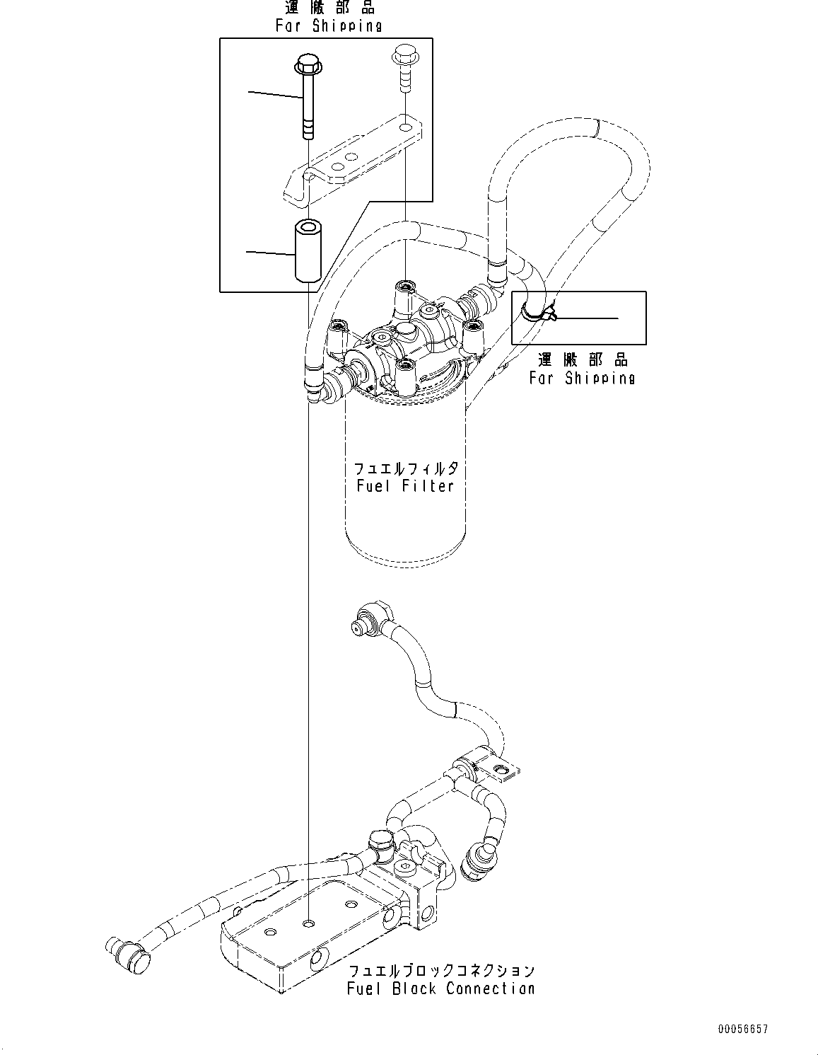 Engines Komatsu / SAA6D107E-1F S/N 537218-UP (For PC308USLC-3E0)(0000625C) / Fuel Filter (#26537218-26542557)(D012001 : AFF10-001001)