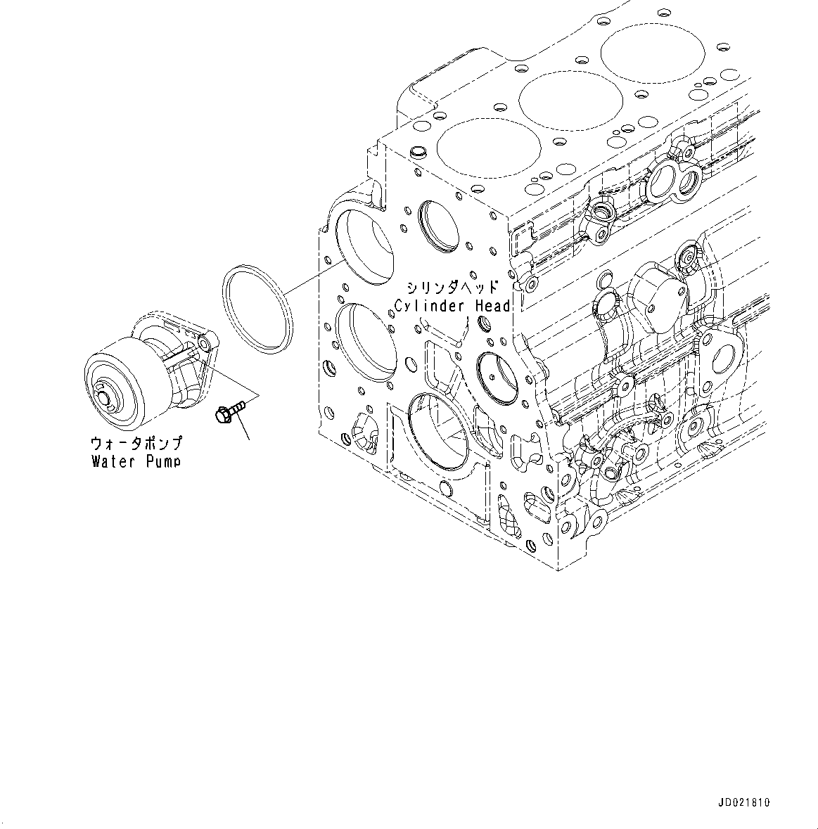 Engines Komatsu / SAA6D107E-1F S/N 537218-UP (For PC308USLC-3E0)(0000625C) / Water Pump Mounting, Tandem, Mounting Bolt (#26578190-)(E014001 : AWP00-002001)
