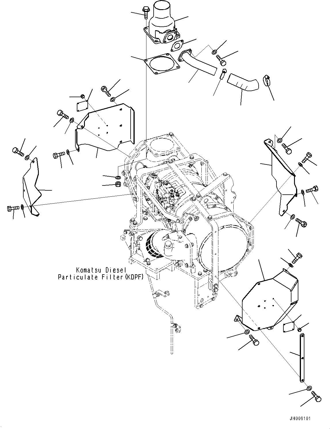 Bulldozers Komatsu / D155AX-7 S/N 90001-UP(0000628C) / Engine Mounting, (3/3) (#90001-)(B001003 : B0100-001003)
