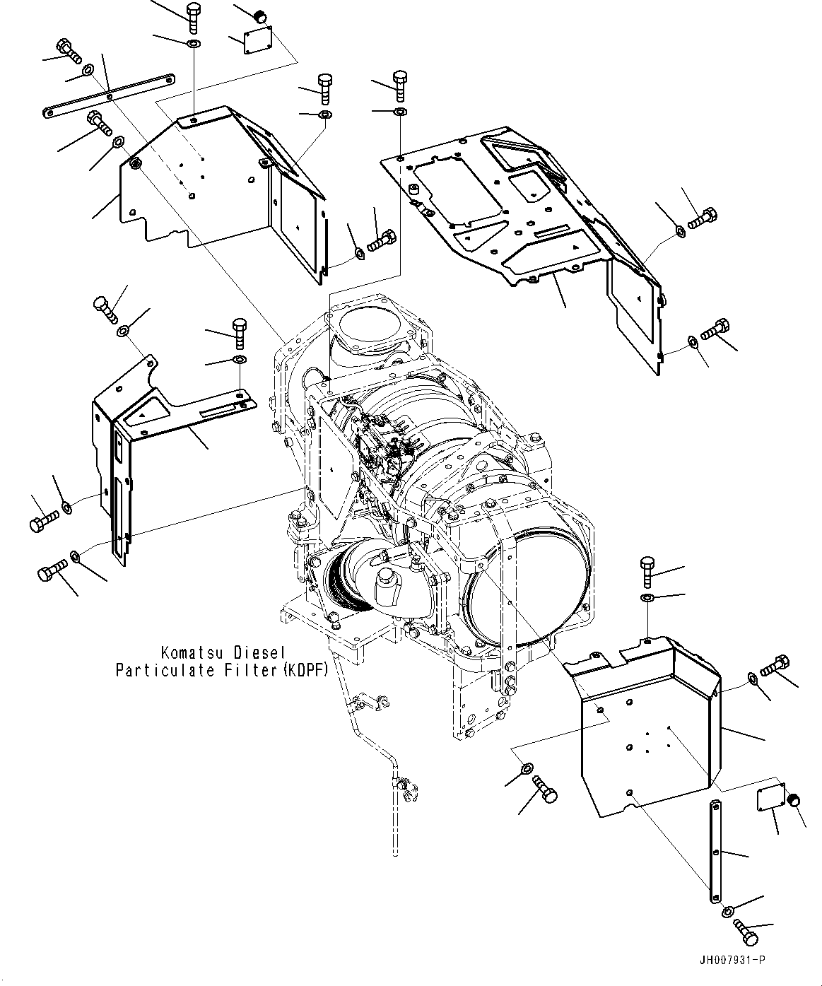 Bulldozers Komatsu / D155AX-7 S/N 90001-UP(0000628C) / Engine Mounting, (3/5) (#90001-)(B002003 : B0100-002003)