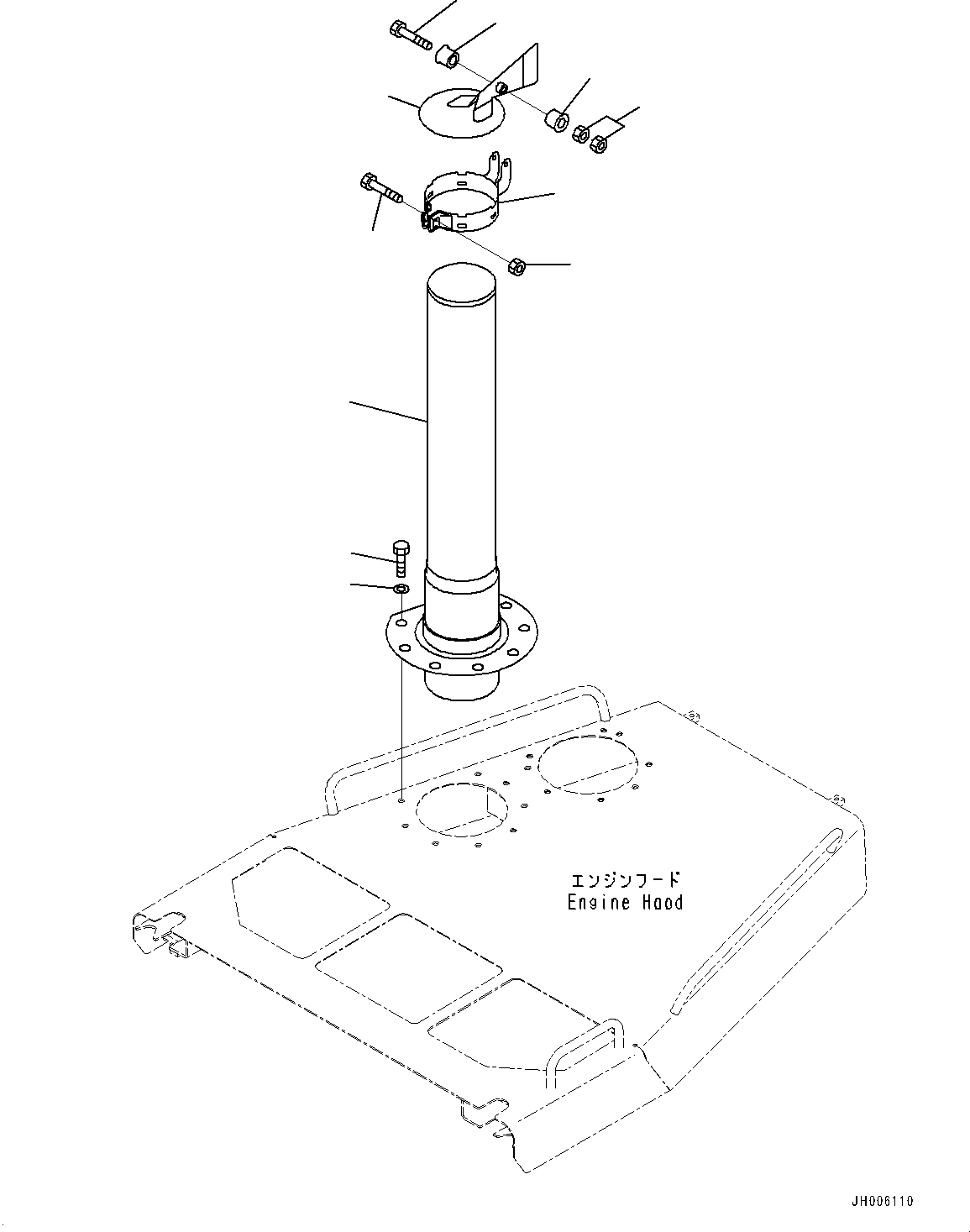 Bulldozers Komatsu / D155AX-7 S/N 90001-UP(0000628C) / Exhaust Muffler (#90001-)(B003001 : B0300-001001)