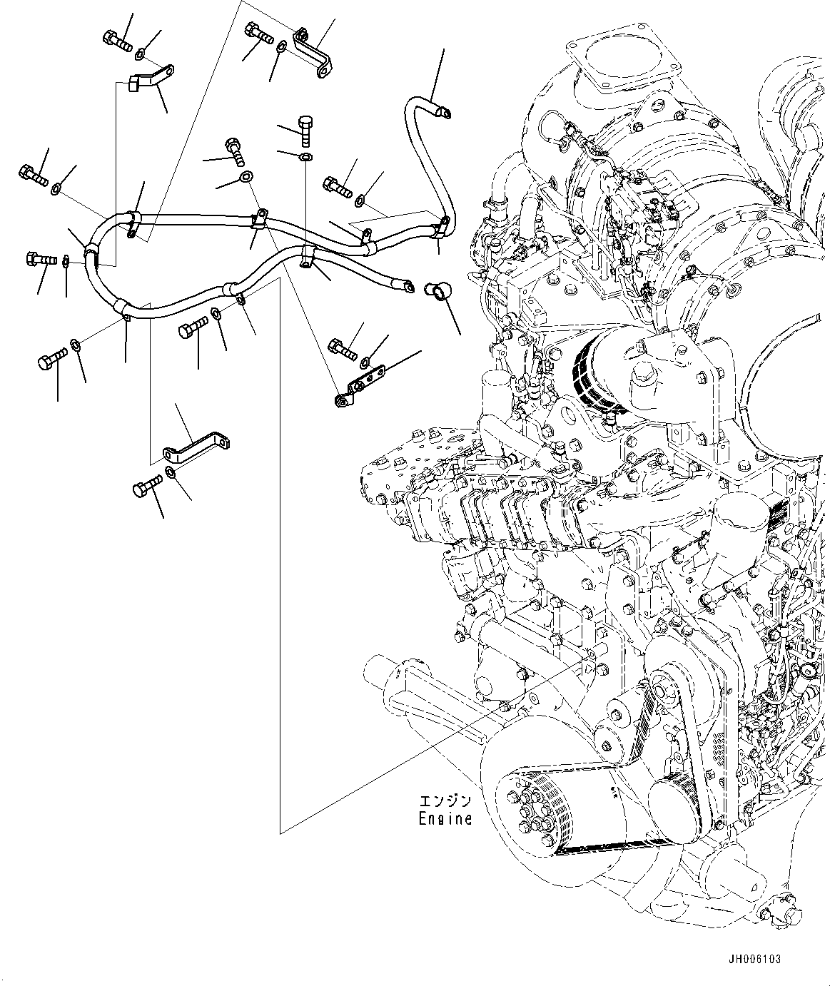 Bulldozers Komatsu / D155AX-7 S/N 90001-UP(0000628C) / Engine Wiring Harness, (2/3) (#90001-)(B005002 : B0500-003002)