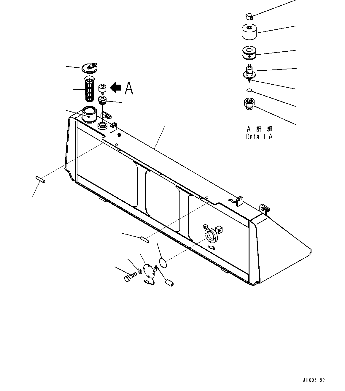 Bulldozers Komatsu / D155AX-7 S/N 90001-UP(0000628C) / Fuel Tank, Tank (#90001-)(D001001 : D0100-001001)