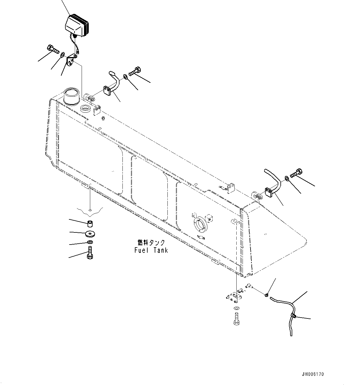 Bulldozers Komatsu / D155AX-7 S/N 90001-UP(0000628C) / Fuel Tank, Fuel Piping (#90262-)(D002003 : D0100-002002A)