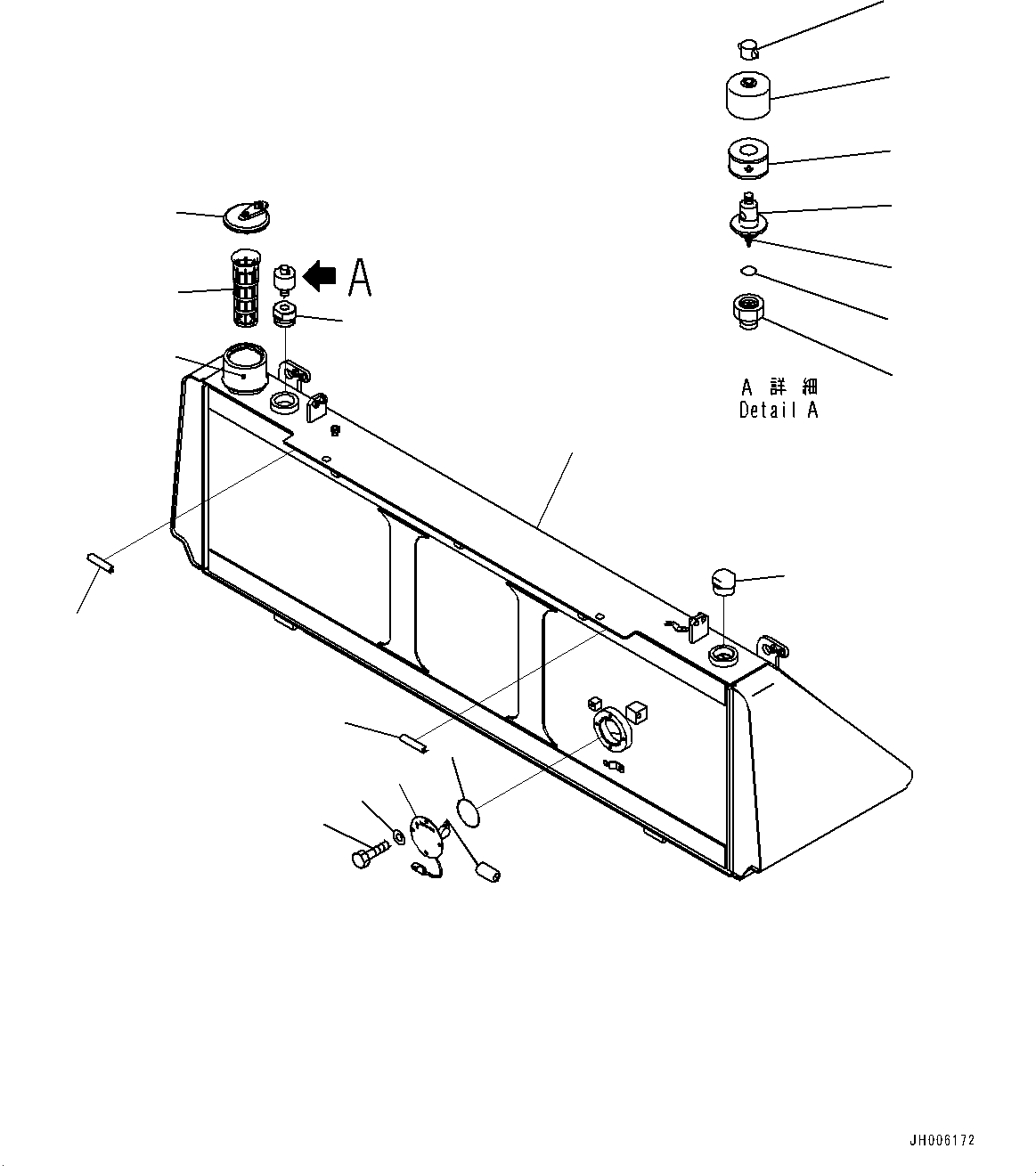 Bulldozers Komatsu / D155AX-7 S/N 90001-UP(0000628C) / Fuel Tank, Tank (#90001-)(D002001 : D0100-002001)