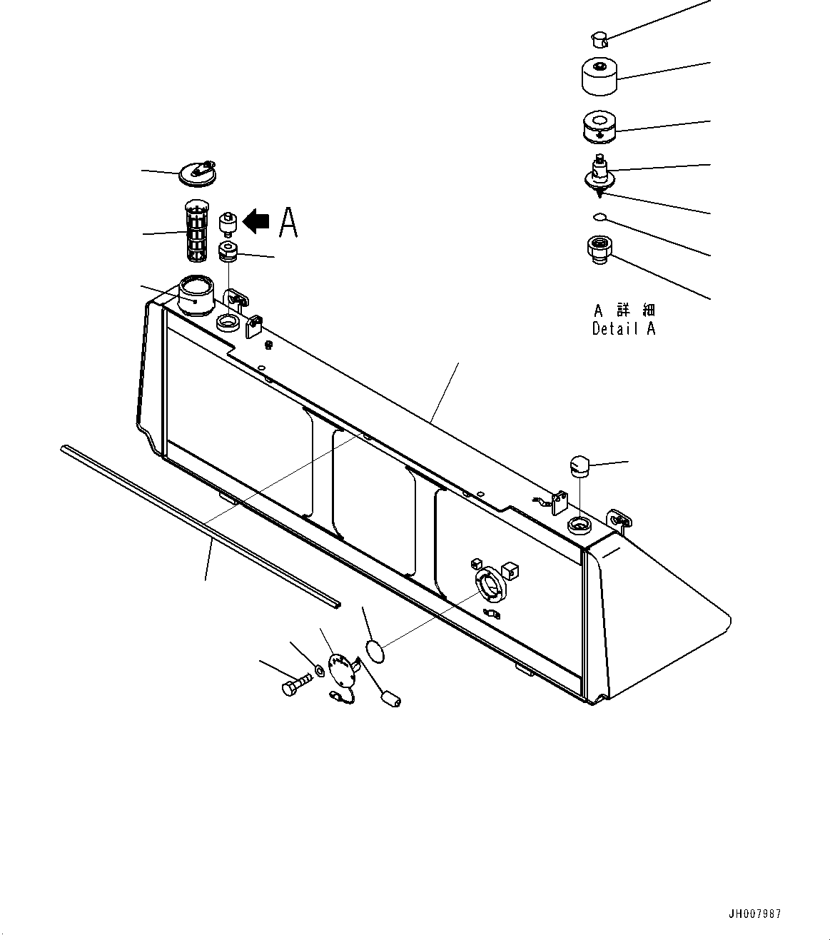 Bulldozers Komatsu / D155AX-7 S/N 90001-UP(0000628C) / Fuel Tank, Tank (#90001-)(D003001 : D0100-004001)