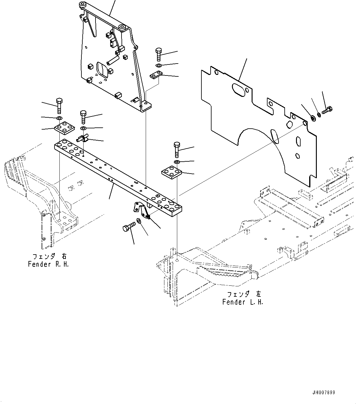 Bulldozers Komatsu / D155AX-7 S/N 90001-UP(0000628C) / Fender, Hood Mounting (#90001-)(M030008 : M2210-013008)