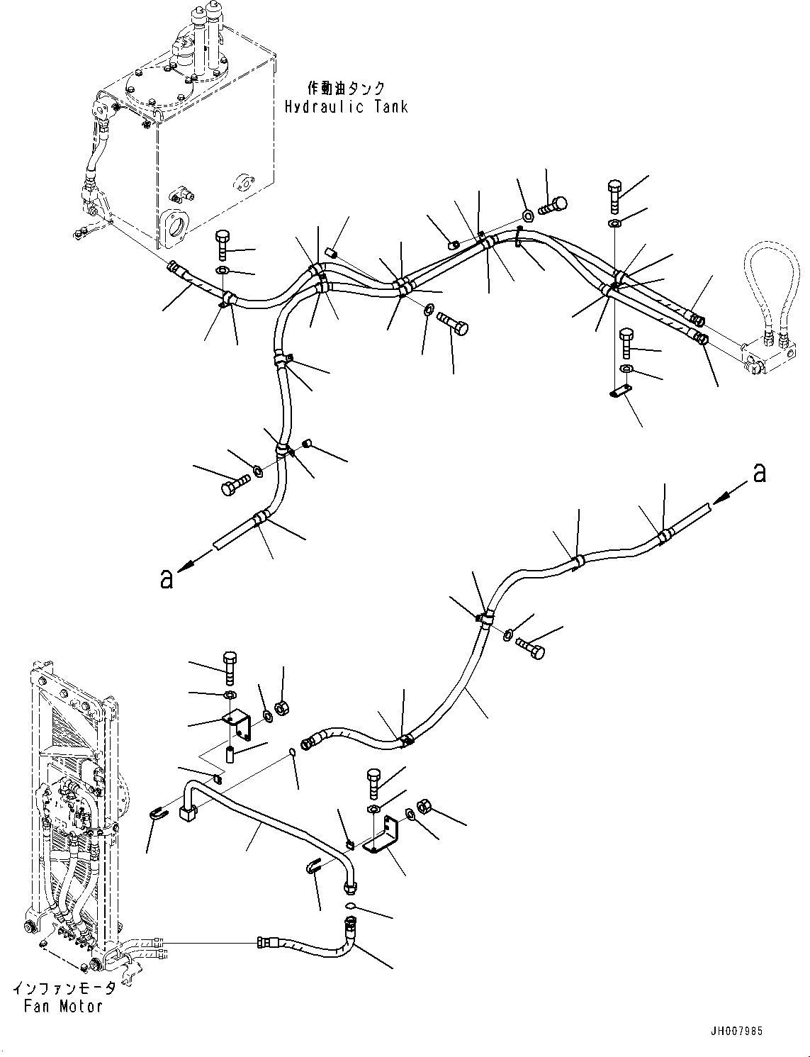 Bulldozers Komatsu / D155AX-7 S/N 90001-UP(0000628C) / Hydraulic Oil Cooler Piping, (1/2) (#90001-)(C014001 : C0610-002001)