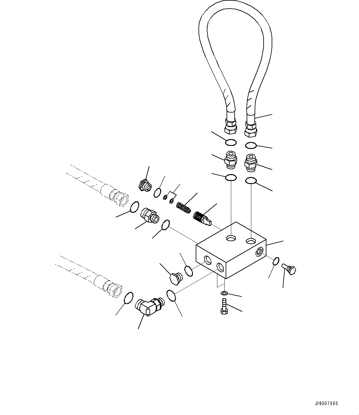 Bulldozers Komatsu / D155AX-7 S/N 90001-UP(0000628C) / Hydraulic Oil Cooler Piping, (2/2) (#90001-)(C014002 : C0610-002002)