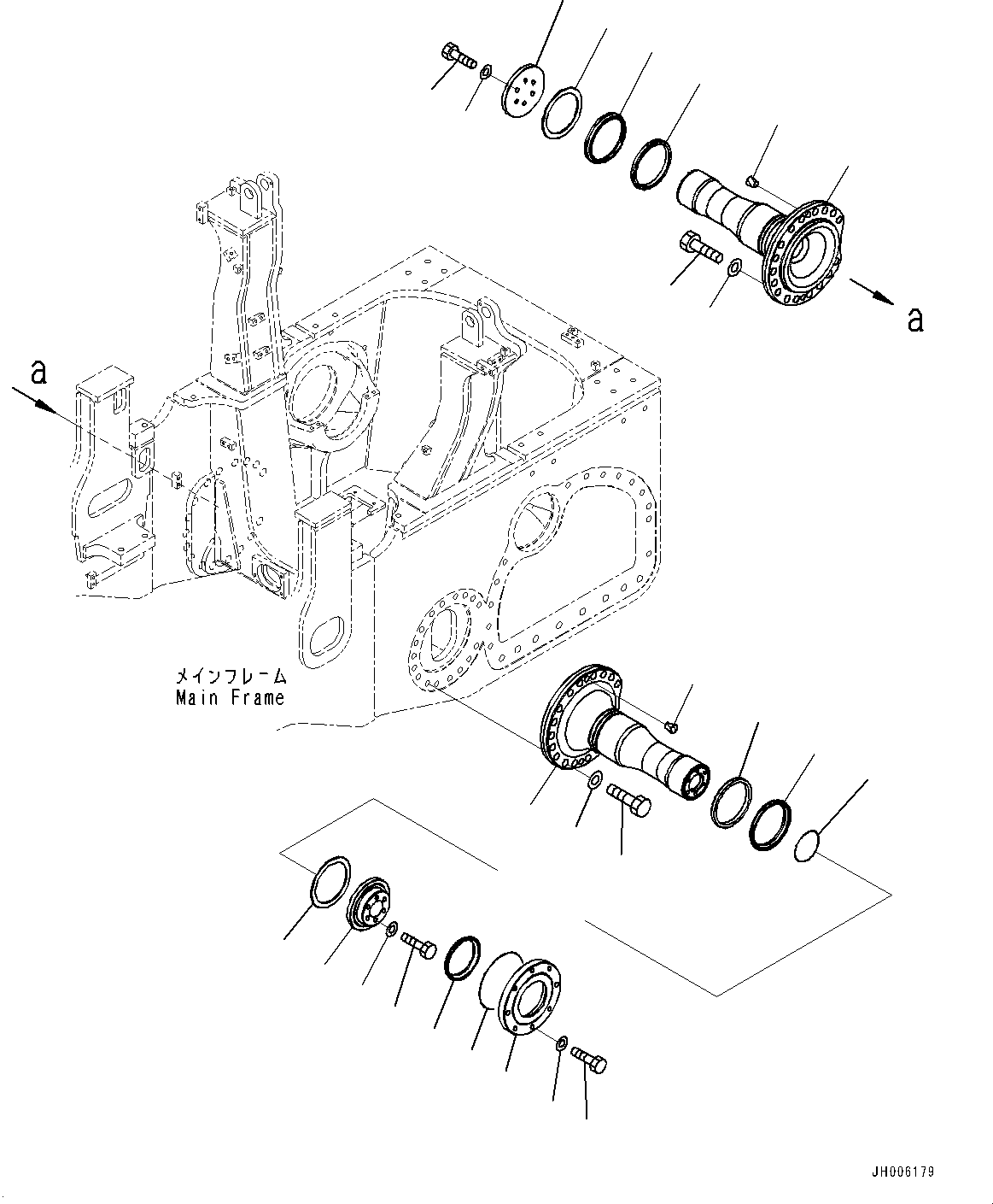Bulldozers Komatsu / D155AX-7 S/N 90001-UP(0000628C) / Suspension, Pivot Shaft (#90001-)(J008002 : J2700-002002)