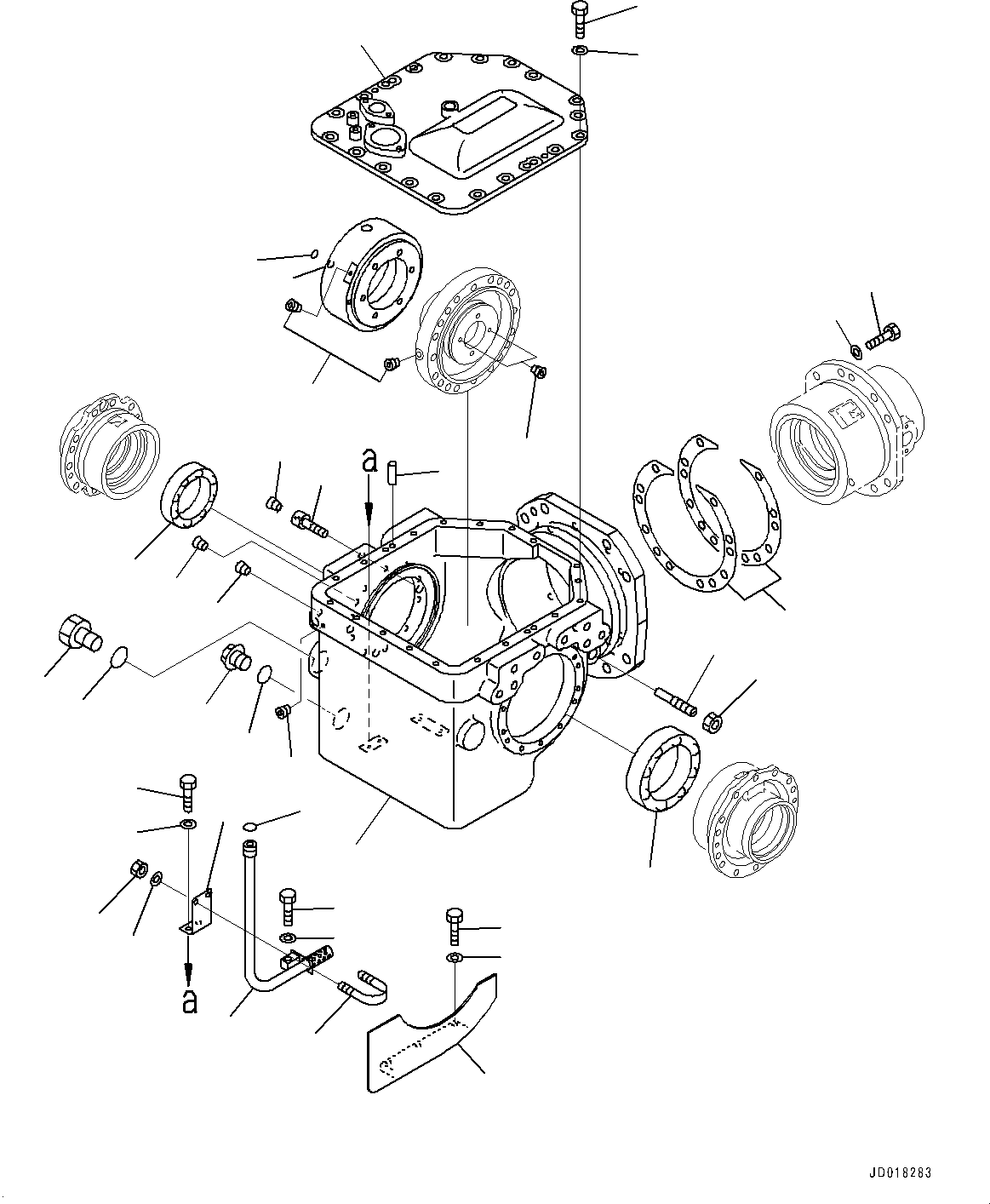 Dump Trucks Komatsu / HM400-2 S/N 2848-UP (KAL Spec.)(0000630C) / Front Differential Gear Unit, Housing and Related Parts (#2633-)(F004001 : F3350-001001)