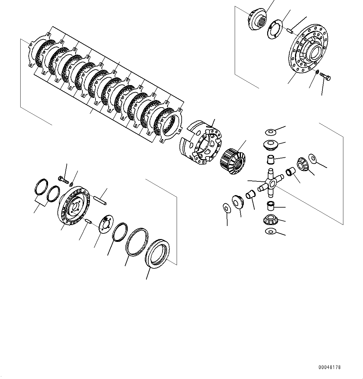 Dump Trucks Komatsu / HM400-2 S/N 2848-UP (KAL Spec.)(0000630C) / Front Differential Gear Unit, Differential Lock (#2633-)(F004002 : F3350-001002)