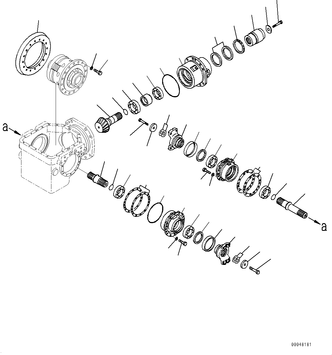 Dump Trucks Komatsu / HM400-2 S/N 2848-UP (KAL Spec.)(0000630C) / Front Differential Gear Unit, Pinion and Cage (#2633-2636)(F004003 : F3350-001003)