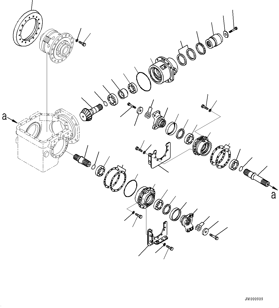 Dump Trucks Komatsu / HM400-2 S/N 2848-UP (KAL Spec.)(0000630C) / Front Differential Gear Unit, Pinion and Cage (#2637-)(F004004 : F3350-001003A)