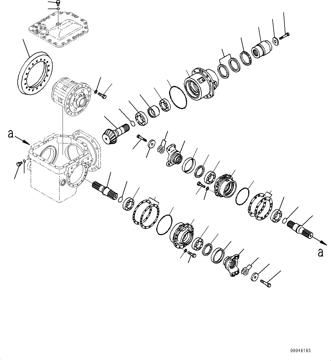 Dump Trucks Komatsu / HM400-2 S/N 2848-UP (KAL Spec.)(0000630C) / Front Differential Gear Unit, Pinion and Cage (#2633-2636)(F005002 : F3350-002002)