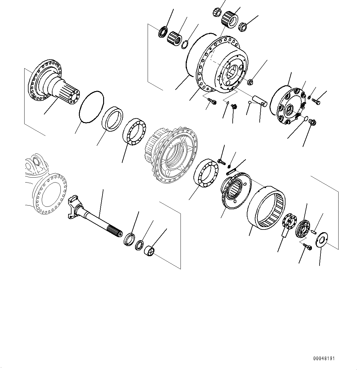 Dump Trucks Komatsu / HM400-2 S/N 2848-UP (KAL Spec.)(0000630C) / Front Final Drive and Brake, Final Drive L.H. (#2633-2985)(F006001 : F3360-001001)