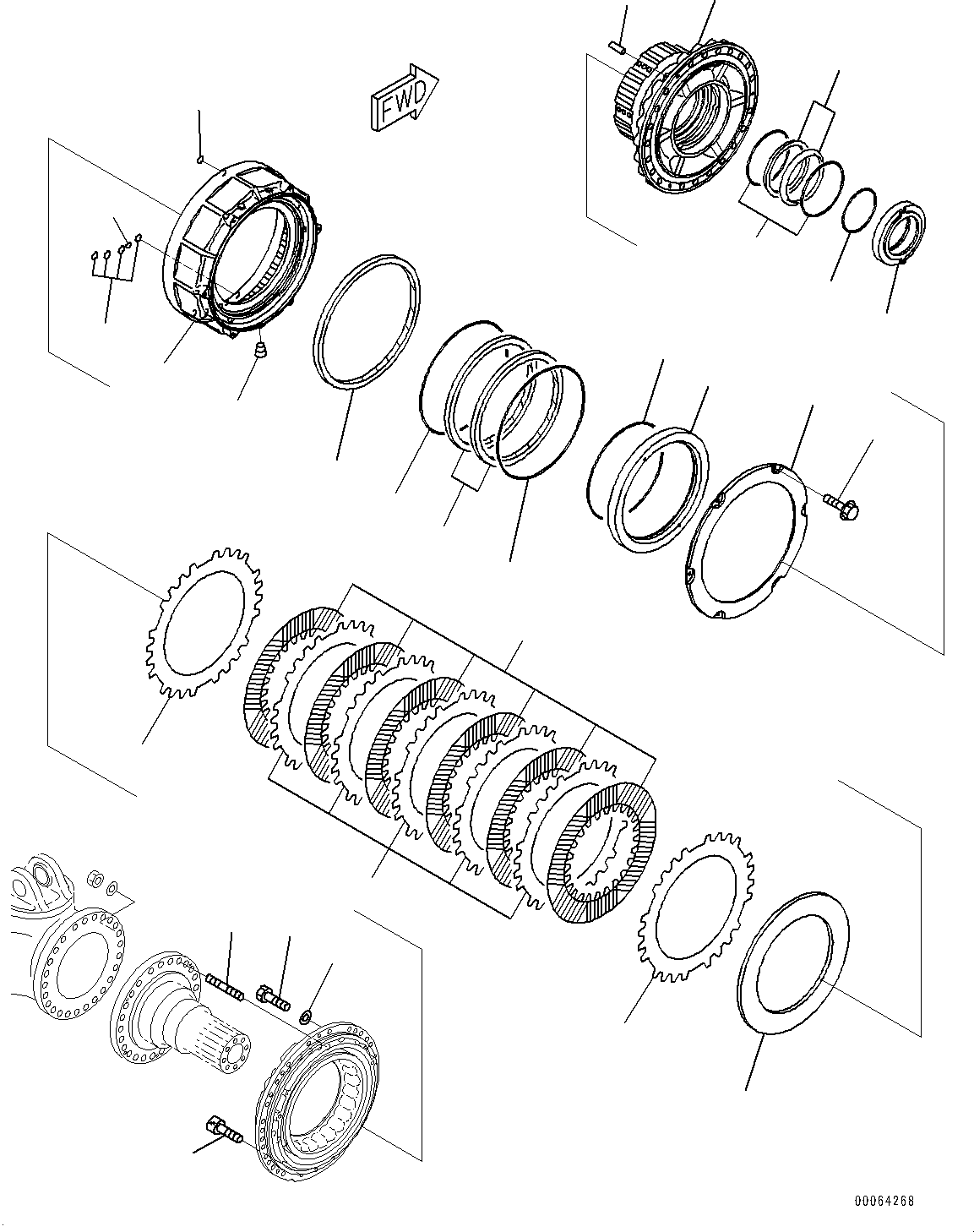 Dump Trucks Komatsu / HM400-2 S/N 2848-UP (KAL Spec.)(0000630C) / Front Final Drive and Brake, Final Drive R.H. (#2633-2985)(F006006 : F3360-001005)
