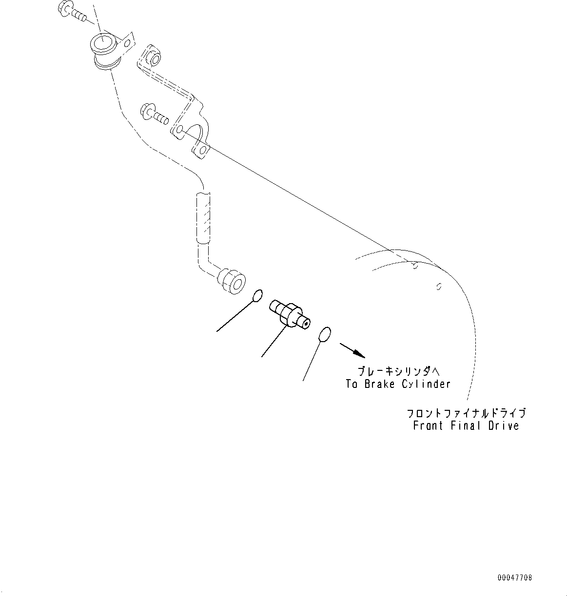 Dump Trucks Komatsu / HM400-2 S/N 2848-UP (KAL Spec.)(0000630C) / Front Brake Oil Piping (#2633-)(F008001 : F3425-001001)