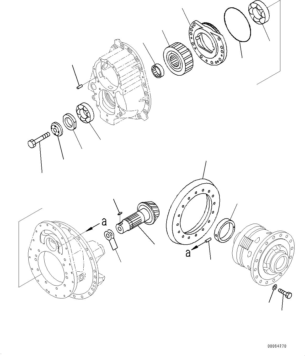 Dump Trucks Komatsu / HM400-2 S/N 2848-UP (KAL Spec.)(0000630C) / Center Axle, Pinion and Cage (#2633-)(F010003 : F3450-001003)