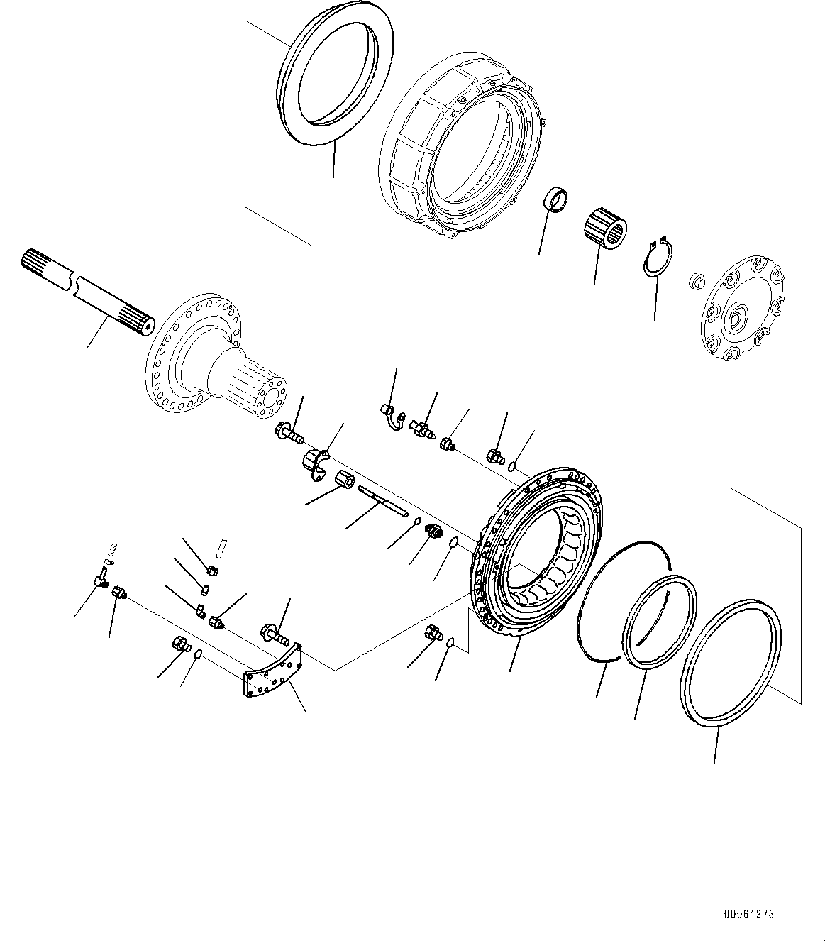 Dump Trucks Komatsu / HM400-2 S/N 2848-UP (KAL Spec.)(0000630C) / Center Axle, Final Drive, Brake Cylinder, L.H. (#2633-)(F010007 : F3450-001007)