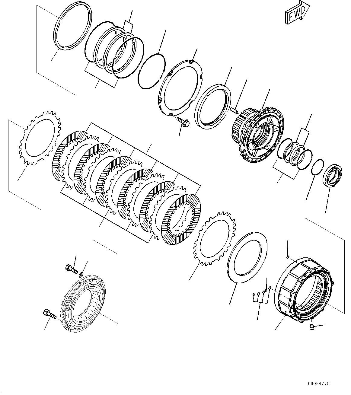 Dump Trucks Komatsu / HM400-2 S/N 2848-UP (KAL Spec.)(0000630C) / Center Axle, Final Drive, Brake, R.H. (#2633-)(F010010 : F3450-001010)