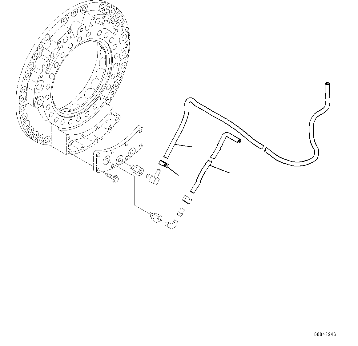 Dump Trucks Komatsu / HM400-2 S/N 2848-UP (KAL Spec.)(0000630C) / Center Axle, Piping, R.H. (#2633-)(F010012 : F3450-001012)