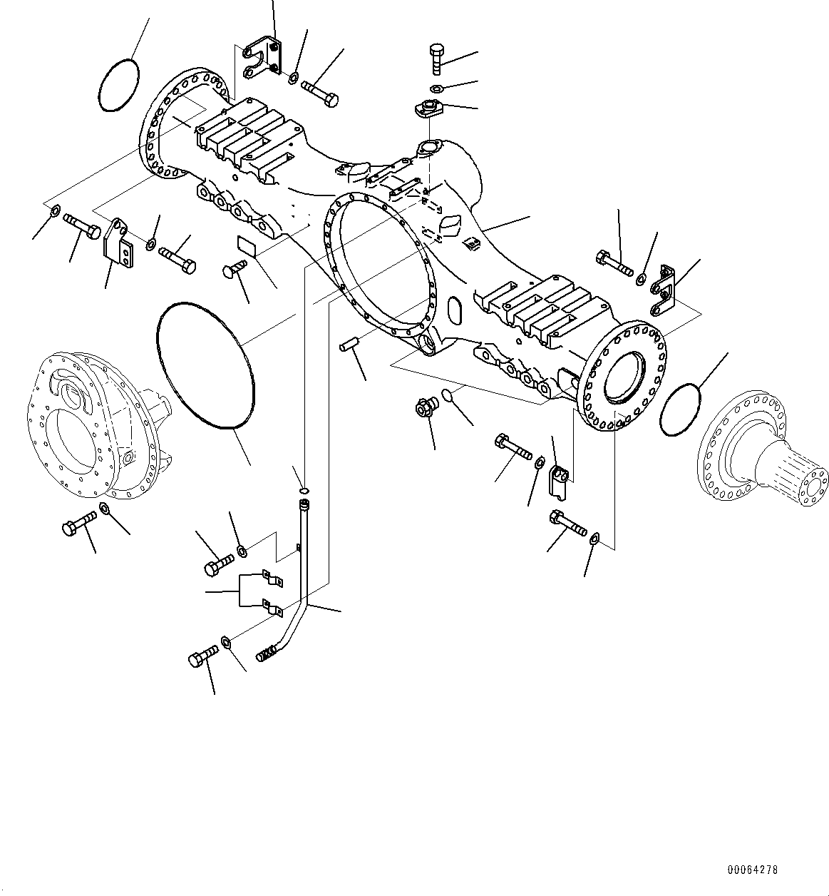 Dump Trucks Komatsu / HM400-2 S/N 2848-UP (KAL Spec.)(0000630C) / Center Axle, Housing and Related Parts (#2633-)(F010013 : F3450-001013)