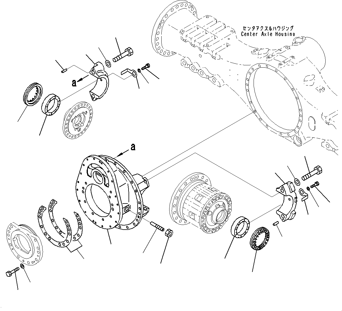Dump Trucks Komatsu / HM400-2 S/N 2848-UP (KAL Spec.)(0000630C) / Center Axle, Carrier (#2633-)(F011001 : F3450-002001)