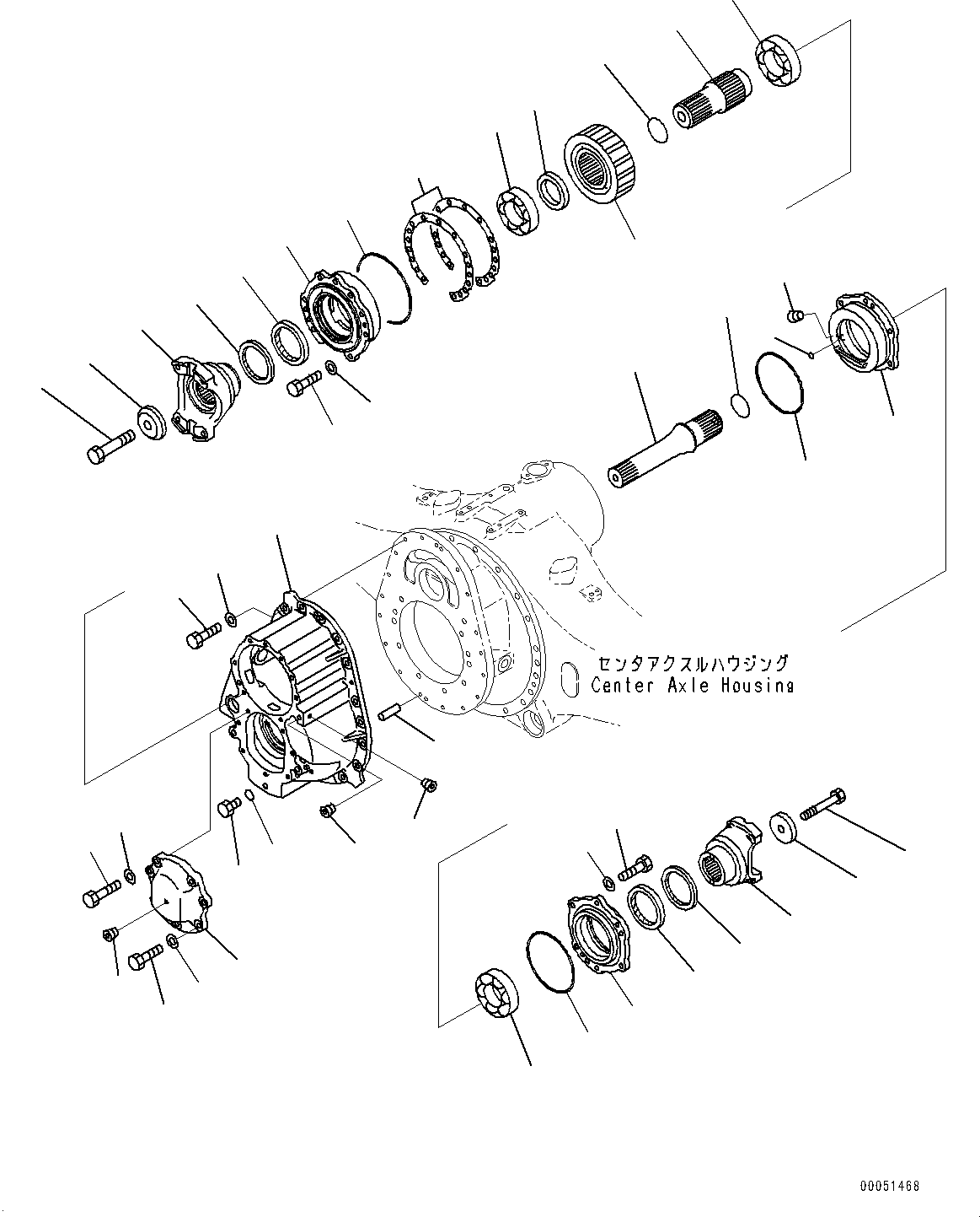 Dump Trucks Komatsu / HM400-2 S/N 2848-UP (KAL Spec.)(0000630C) / Center Axle, Transfer (#2633-)(F011004 : F3450-002004)