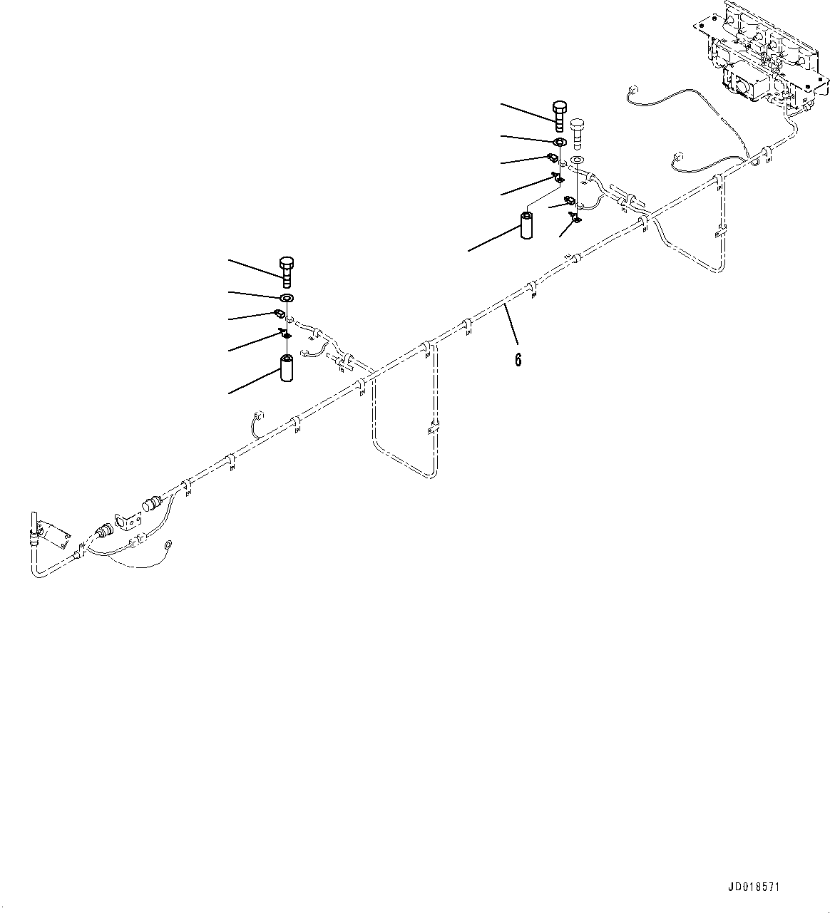 Dump Trucks Komatsu / HM400-2 S/N 2848-UP (KAL Spec.)(0000630C) / Center Brake Oil Cooling Piping, Connecting Parts (#2633-)(F014002 : F3456-002002)