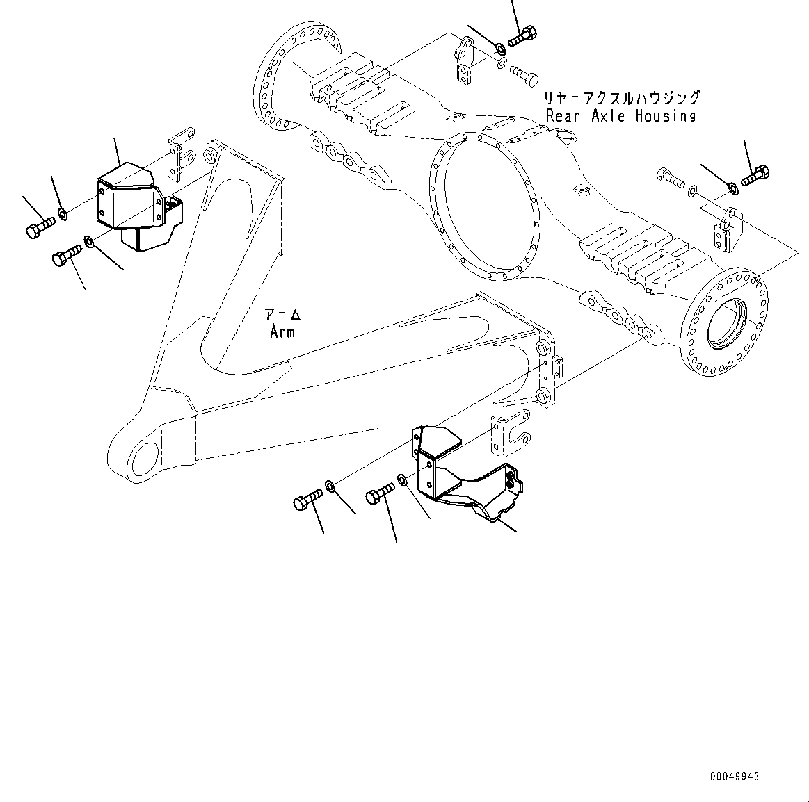 Dump Trucks Komatsu / HM400-2 S/N 2848-UP (KAL Spec.)(0000630C) / Rear Brake Oil Piping, Cover (#2633-)(F016004 : F3465-002004)
