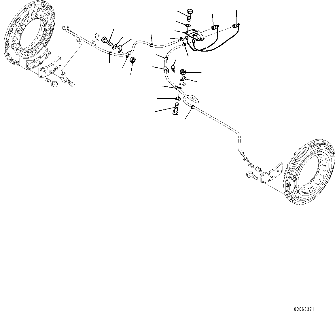 Dump Trucks Komatsu / HM400-2 S/N 2848-UP (KAL Spec.)(0000630C) / Rear Brake Oil Piping, Clip (#2633-)(F016006 : F3465-002006)