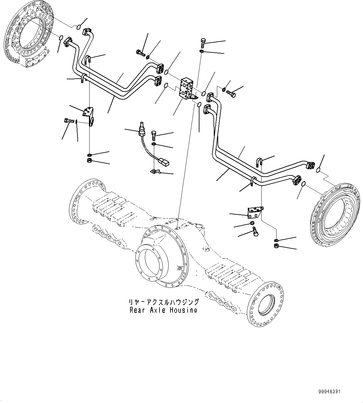 Dump Trucks Komatsu / HM400-2 S/N 2848-UP (KAL Spec.)(0000630C) / Rear Brake Oil Cooling Piping, Brake Cooler Piping (#2633-)(F018001 : F3466-002001)