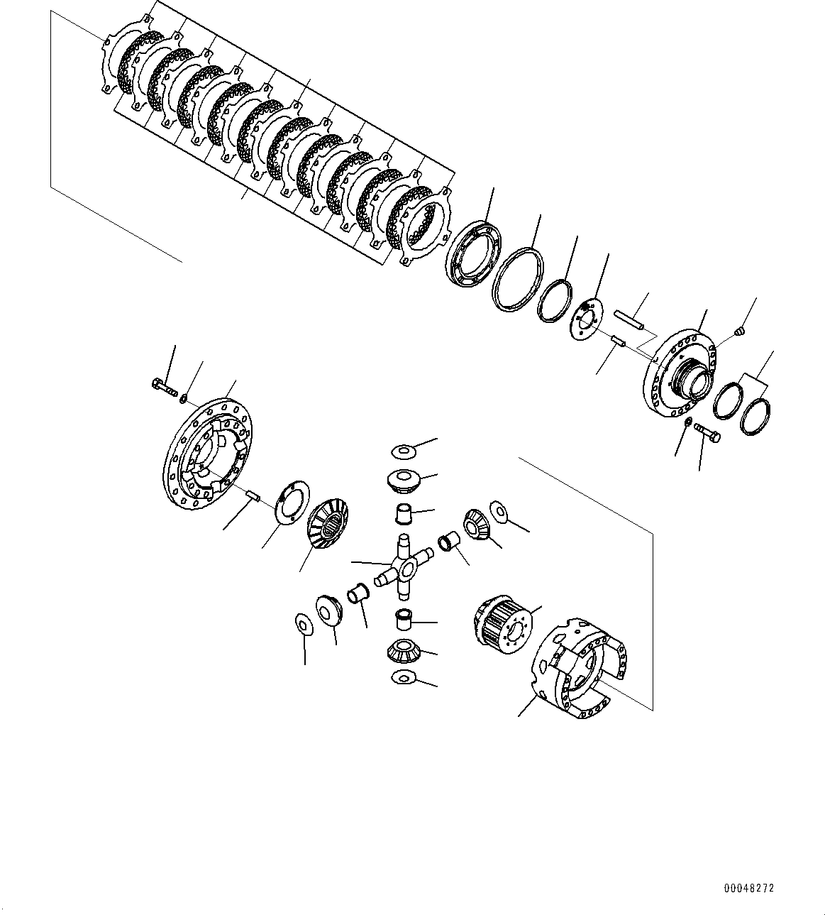 Dump Trucks Komatsu / HM400-2 S/N 2848-UP (KAL Spec.)(0000630C) / Rear Axle, Differential (#2633-)(F020002 : F3560-001002)