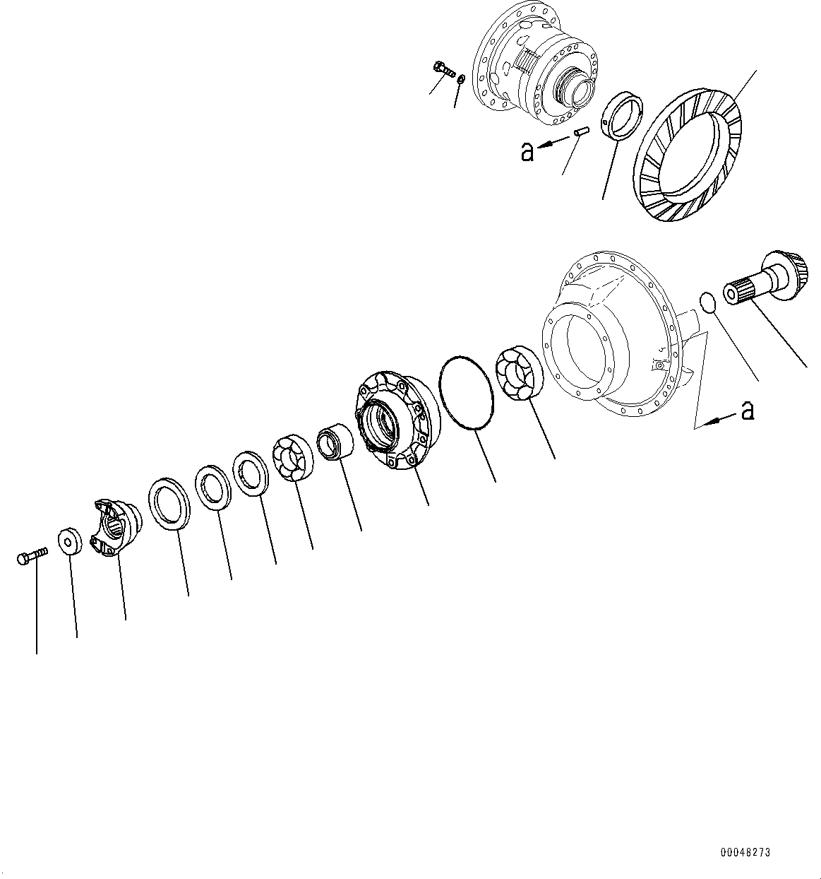 Dump Trucks Komatsu / HM400-2 S/N 2848-UP (KAL Spec.)(0000630C) / Rear Axle, Pinion and Cage (#2633-)(F020003 : F3560-001003)